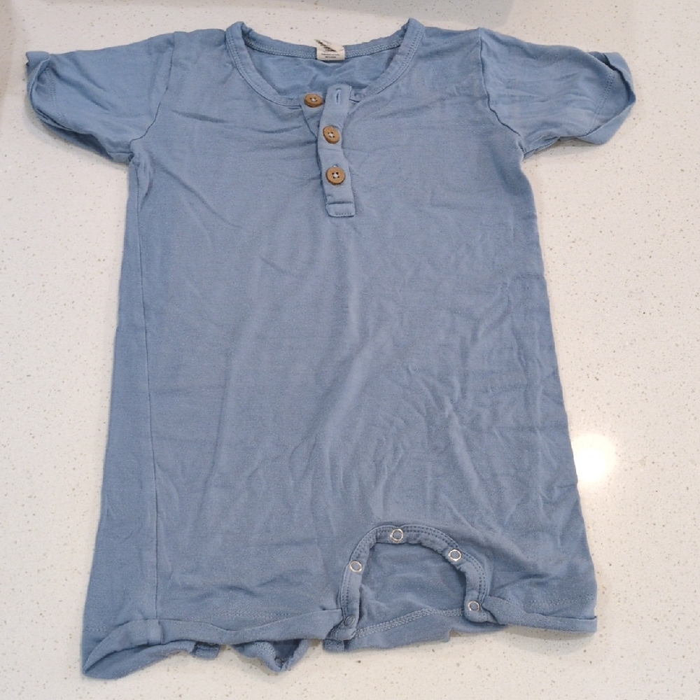 Larkspur Short Sleeve Bamboo Romper 4T